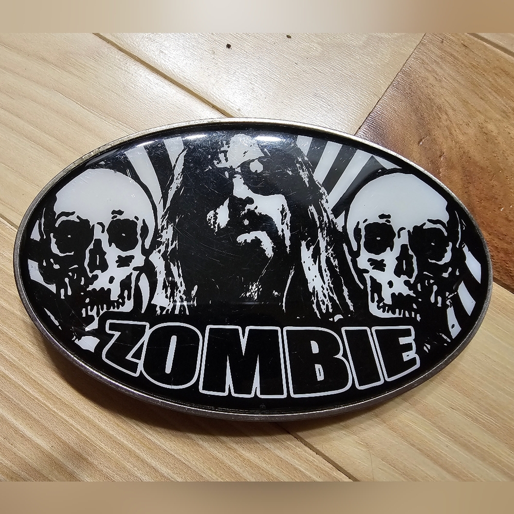 2010 Rob Zombie And Skull Belt Buckle GUC
